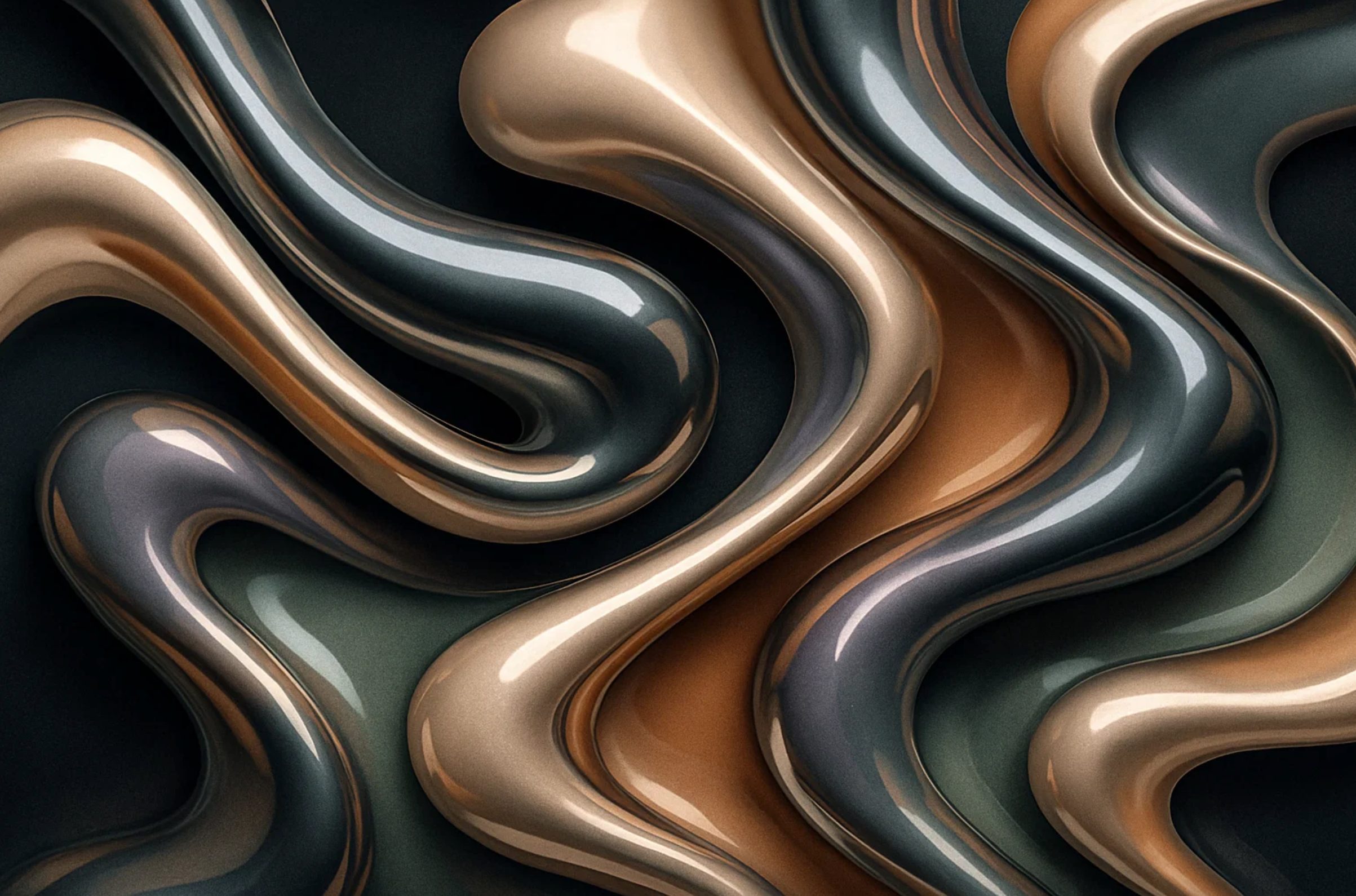 Abstract metallic waves background