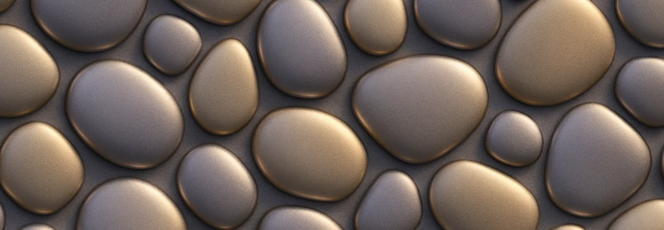 Abstract background with metallic pebbles