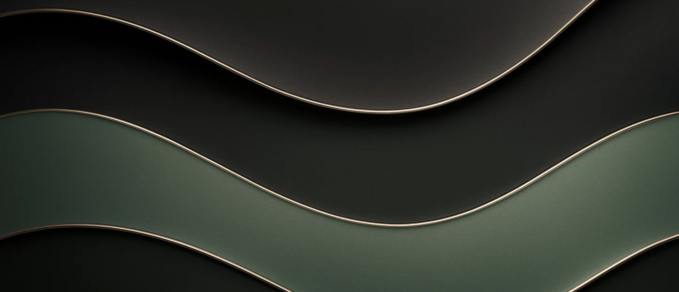 Abstract background with green and black waves